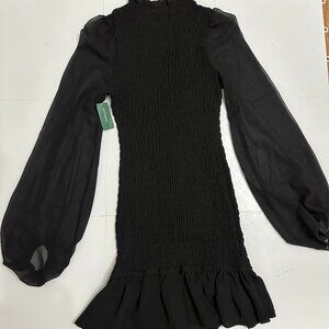 HFYVE Ruffled Smocked Mini Dress - Simons - Size MED  BLACK